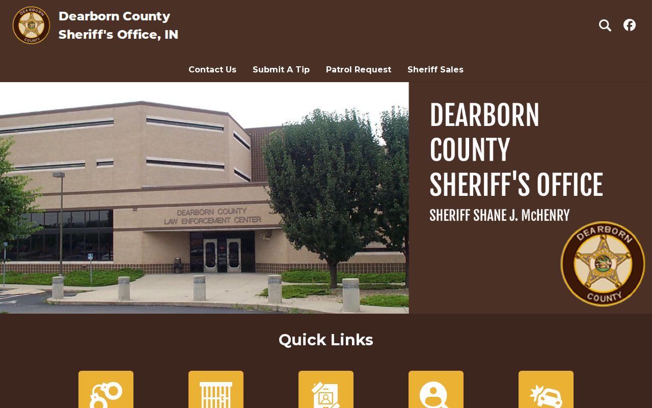 Dearborn County Sheriff warrant records navigation